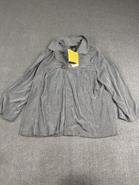 Citiknits Gray Button Front Jacket XL NWT